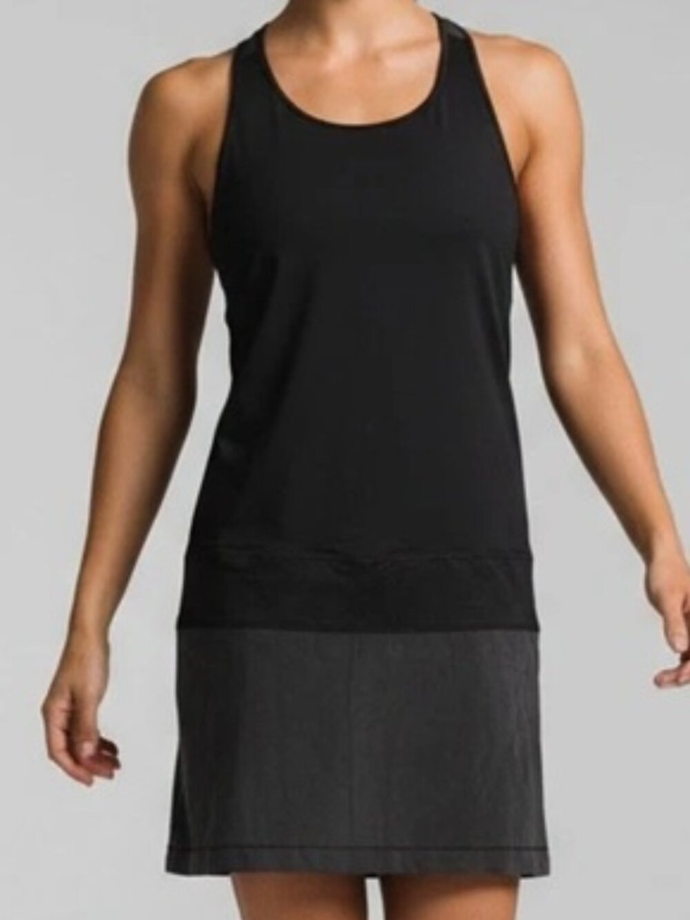 Lululemon Dress Blissed Out Racerback Black Grey Athletic Tennis‎ Womens 4